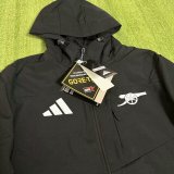 Arsenal Windbreaker  Interchange Jacket Black  White 1:1 Quality Soccer Jersey  25-26