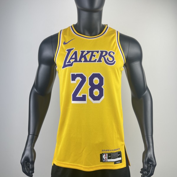 Los Angeles Lakers  Yellow #28 HACHIMURA 1:1 Quality NBA Season Jerseys 2023