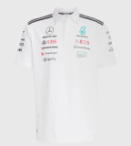 F1 Mercedes White POLO Short Sleeve Racing Suit 2025
