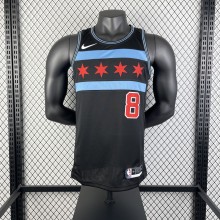 Retro Chicago Bulls  City Edition Black #8  LIVINE 1:1 Quality NBA  Season Jerseys 2019
