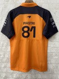 F1 McLaren polo   orange Short Sleeve Racing Suit 2025