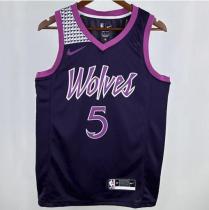 Timberwolves EDWARDS #5 Black NBA Jerseys 24-25