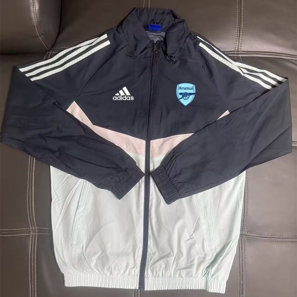 Arsenal  Windbreaker  White Black 1:1 Quality Soccer Jersey  25-26