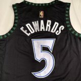 Minnesota Timberwolves  Embroidery Black Retro  #5 EDWARDS NBA Jerseys  2026