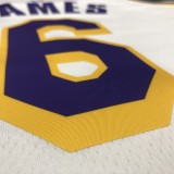 Los Angeles Lakers  White Round Neck #6 JAMES NBA Jerseys