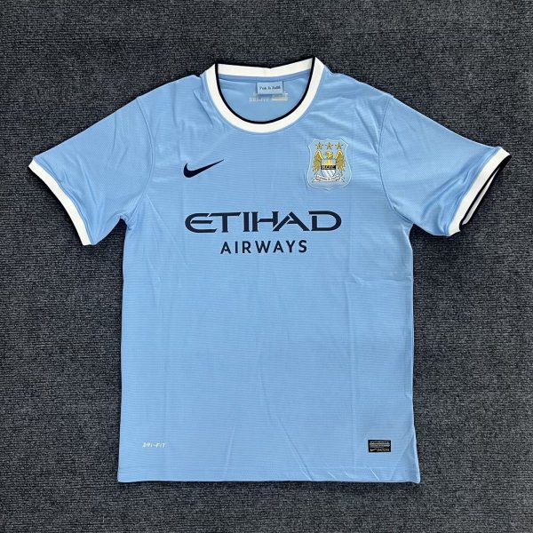 Retro Manchester City Home 1:1 Quality Soccer Jersey 2013-2014