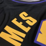 Los Angeles Lakers  Latin Black 23 James  round neck  NBA Jerseys
