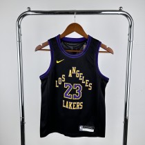 Los Angeles Lakers Kids City Edition Black  #23 JAMES 1:1 Quality NBA Jerseys