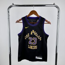 Los Angeles Lakers Kids City Edition Black  #23 JAMES 1:1 Quality NBA Jerseys