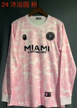 Inter Miami Long sleeve Special edition pink Fans  1:1 Quality Soccer Jersey   24-25