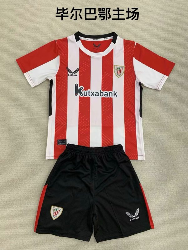 Athletic Bilbao home kids  1:1 Quality Soccer Jersey   24-25