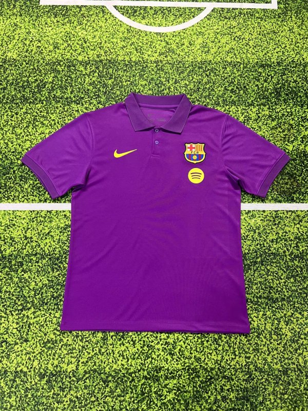 Barcelona  Polo   Fans  Purple  1:1 Quality Soccer Jersey  25-26