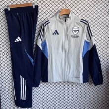 Arsenal Windbreaker Sets With pants  Grey 1:1 Quality Soccer Jersey  25-26