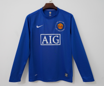 Retro  Manchester United UEFA Champions League Away Long Sleeve 1:1 Quality Soccer Jersey  2008-2009
