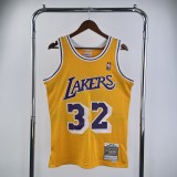 Retro Los Angeles Lakers Yollow #32 JOHNSON  1:1 Quality NBA Season Jerseys 1984-1985