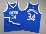 Milwaukee Bucks Kids Blue #34 ANTETOKOUNMPO 1:1 Quality NBA Jerseys