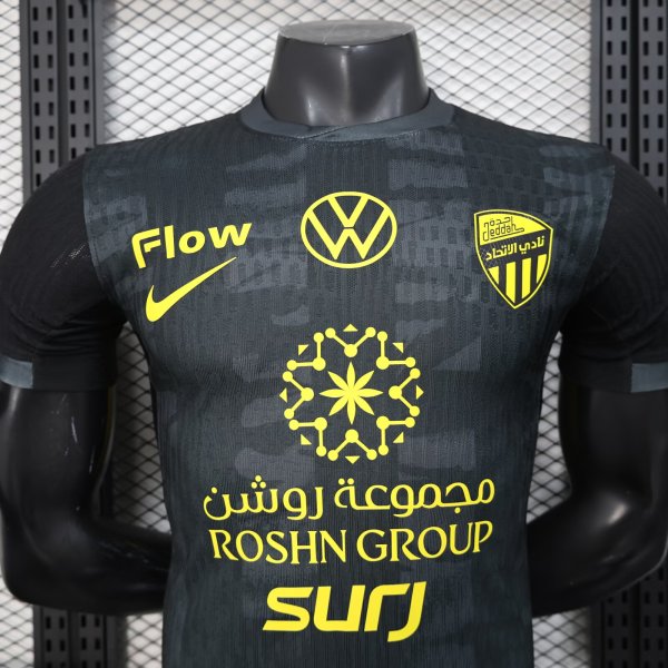 Al Ittihad Saudi  Third Away Black Player 1:1 Quality Soccer Jersey 25-26