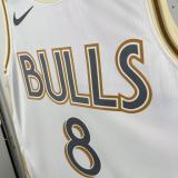 Chicago Bulls White City Edition #8 LAVINE 1:1 Quality NBA  Season Jerseys 2025