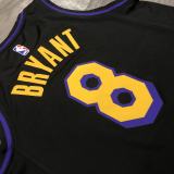 Los Angeles Lakers  Kobe #8 BRYANT   Round neck  Black Latin NBA Jersey
