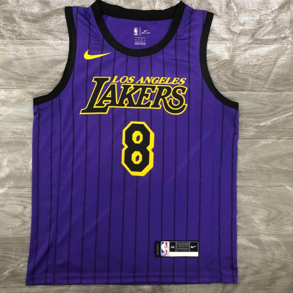 Los Angeles Lakers Kobe #8 BRYANT  Purple stripe NBA Jersey 2018