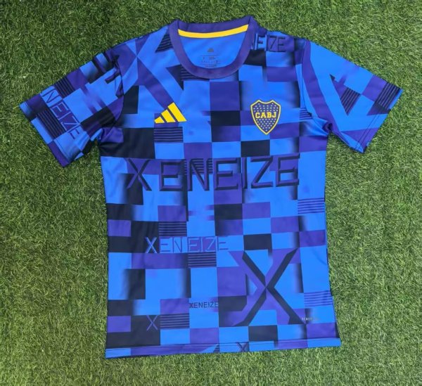 Boca Juniors Pre Match Training Uniform  Fans 1:1 Quality Soccer Jersey  25-26