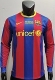 Retro Barcelona champion  Home long  1:1 Quality Soccer Jersey   2010-2011