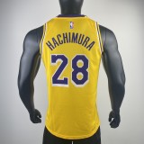 Los Angeles Lakers  Yellow #28 HACHIMURA 1:1 Quality NBA Season Jerseys 2023