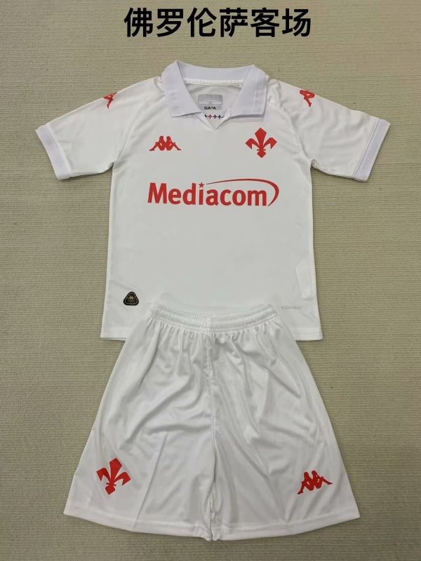 Florence away kids   1:1 Quality Soccer Jersey   24-25