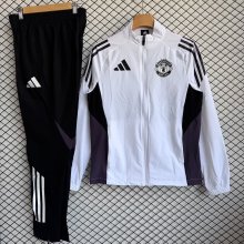 Manchester United Windbreaker Sets With pants  White 1:1 Quality Soccer Jersey  25-26