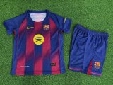 Barcelona Home  Player kids   1:1 Quality Soccer Jersey   25-26