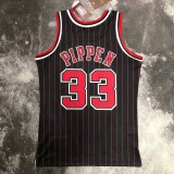 Chicago Bulls Black stripe #33 PIPPEN 1:1 Quality NBA  Season Jerseys  1991