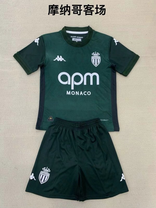 Monaco away kids  1:1 Quality Soccer Jersey  24-25