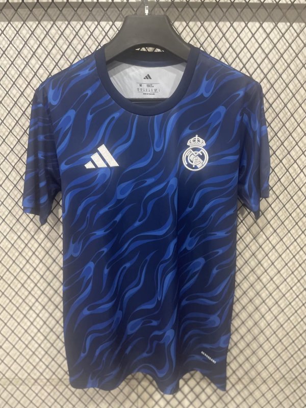 Real Madrid pre-match Special Edition Blue Fans   1:1 Quality Soccer Jersey   25-26