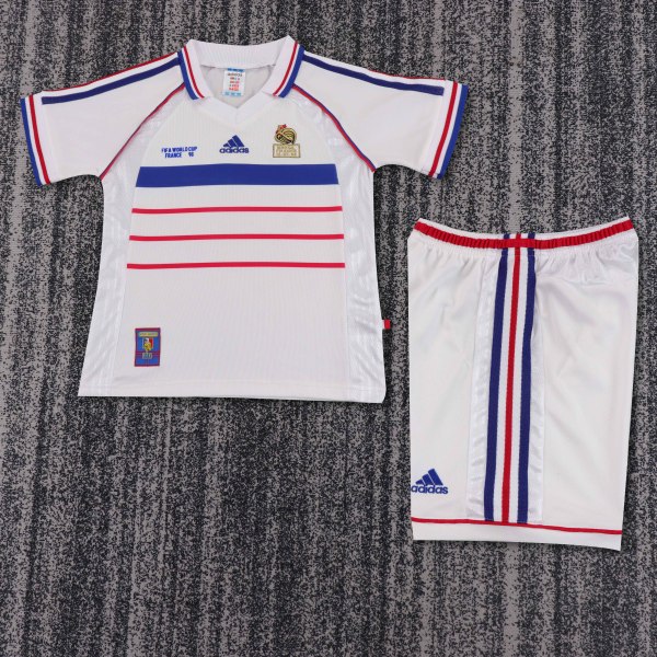 Retro France  away Kids 1:1 Quality Soccer Jersey  1998