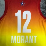 Memphis Grizzlies ALL-STAR Yellow #12 MORANT 1:1 Quality NBA Jerseys 2023