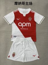 Monaco Home (kids and man ) 1:1 Quality Soccer Jersey  25-26