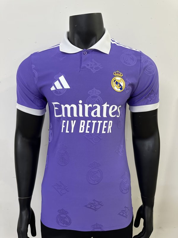 Real Madrid   Dark Purple Flower  Player 1:1 Quality Soccer Jersey   25-26