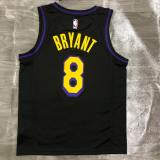 Los Angeles Lakers  Kobe #8 BRYANT   Round neck  Black Latin NBA Jersey