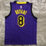 Los Angeles Lakers Kobe #8 BRYANT  Purple stripe NBA Jersey 2018