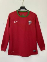 Retro Portugal home long fans   1:1 Quality Soccer Jersey  2012