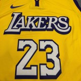Los Angeles Lakers  V-Neck  Yellow with star  #23 JAMES 1:1 Quality NBA Season Jerseys