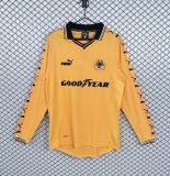 Retro Wolves Home Long Sleeve Fans  1:1 Quality Soccer Jersey  1998-1999