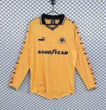 Retro Wolves Home Long Sleeve Fans  1:1 Quality Soccer Jersey  1998-1999