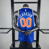 New York Knicks  Blue  #00  CLARKSON   NBA Jerseys  2023