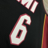 Miami Heat Black 6 James  V-neck  NBA Jerseys