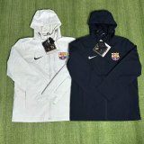 Barcelona Windbreaker  Interchange Jacket Black  White 1:1 Quality Soccer Jersey  25-26