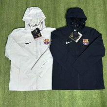 Barcelona Windbreaker  Interchange Jacket Black  White 1:1 Quality Soccer Jersey  25-26