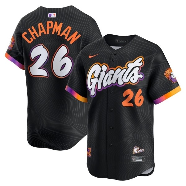 MLB Giant City Edition Black #26 CHAPMAN 1:1 Quality Baseball  Jerseys