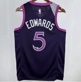 Timberwolves EDWARDS #5 Black NBA Jerseys 24-25
