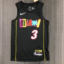 NBA Miami Heat  Black  #3 WADE 1:1 Quality NBA  Season Jerseys